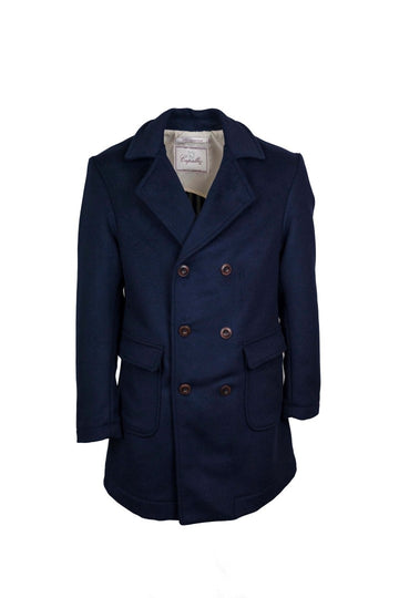 Cappotto doppio petto in lana unita